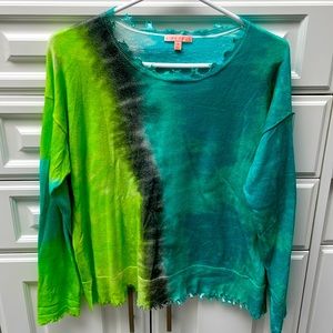 Lisa Todd tie dye sweater with distressing